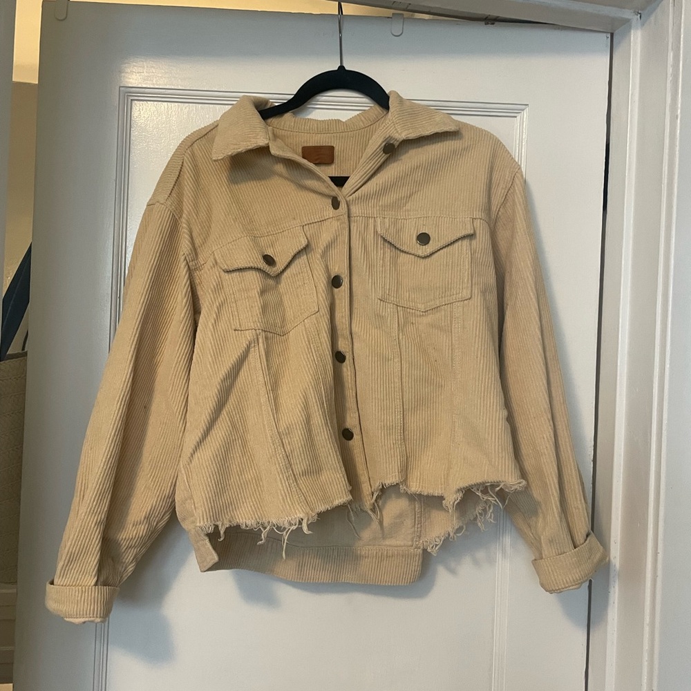 12th Tribe women’s tan corduroy jacket